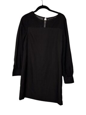 Banana Republic Size 0 Long Sleeve Swiss Dot Midi Dress